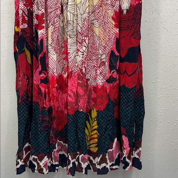 Boho Bhanuni by Jyoti Obsidian Mixed Print Boho Beaded V-Neck Maxi Dress Sz 20W - Picture 6 of 15